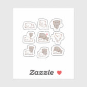 もち桃ねこシールパック シール (シート)