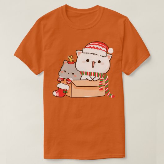 もち桃ねこ桃とゴマクリスマス Tシャツ (デザイン正面)
