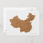 もち米で作られた本土中国の地図 ポストカード (正面/裏面)