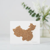 もち米で作られた本土中国の地図 ポストカード (スタンド正面)