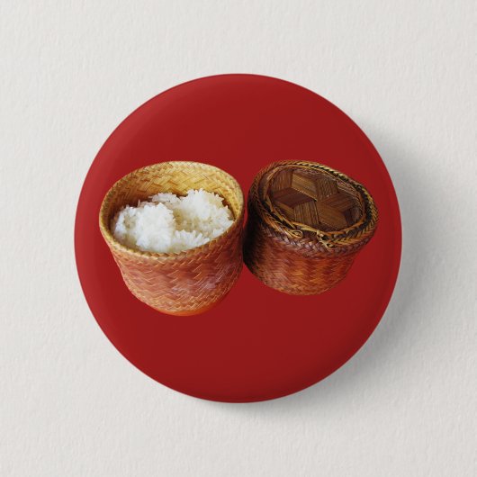 もち米[カオニアオ]タイラオフード 缶バッジ (正面)