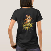 もっさりアクティブな猫のミーム デザイン Tシャツ (裏面)