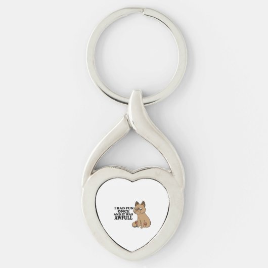 もっさり顔の猫 - 面白い猫のミーム - 楽しい キーホルダー (正面)
