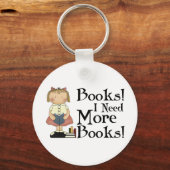 もっとおもしろい本が要るTシャツ キーホルダー (正面)