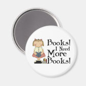 もっとおもしろい本が要るTシャツ マグネット (正面/裏面)
