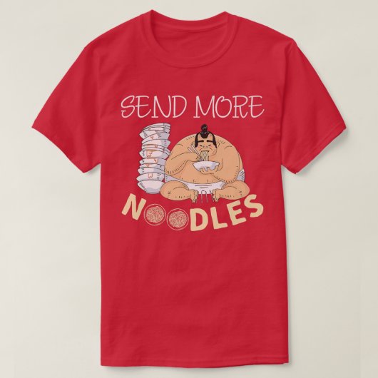 もっとおもしろい麺を送る、私はラーメン日本のが大好き Tシャツ (デザイン正面)