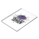 もっとこわく（Creep It Up）面白いクモのパンプン ノートブック (左側)