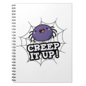 もっとこわく（Creep It Up）面白いクモのパンプン ノートブック (正面)