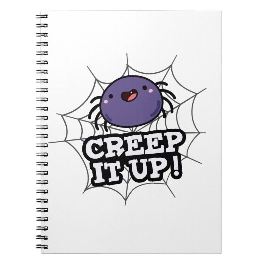 もっとこわく（Creep It Up）面白いクモのパンプン ノートブック (正面)