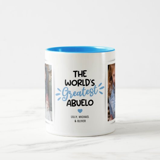 もっとも偉大アブエロ父の日2写真 ツートーンマグカップ (中央)