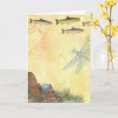 もっとも偉大パパ図解入りの、写真付きのマス魚釣りカード カード (黄色い花)