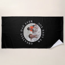 もっとも偉大パパEver Kidsフォトブラックカスタム ビーチタオル