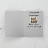 もっとも偉大甥誕生日おもしろいフクロウ野生生物 カード (内部)