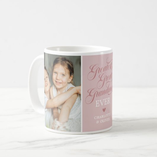 もっとも偉大素晴らしお祖母さん写真 コーヒーマグカップ (正面左)