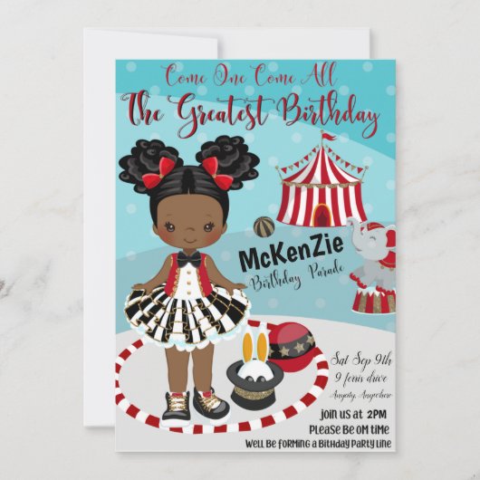 もっとも偉大誕生日招待状カード (正面)