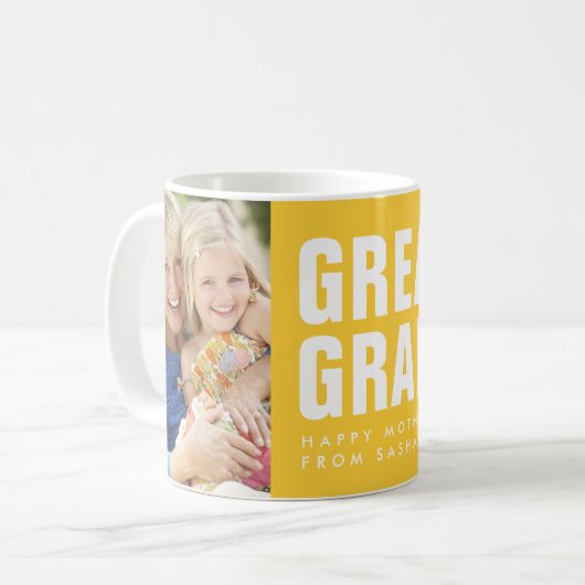 もっとも偉大.おばあちゃん。母の日フォトコーヒーマグ コーヒーマグカップ (正面左)