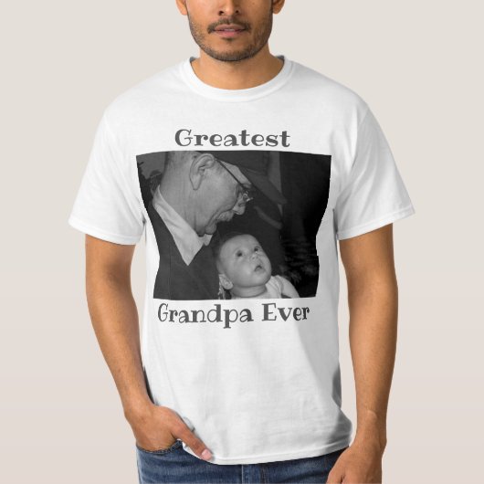 もっとも偉大Grandpa Ever家族の写真Create Your Own Tシャツ (正面)