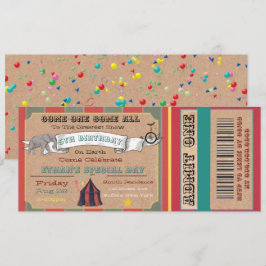 もっとも偉大Show On Earth Circusチケット誕生日 招待状