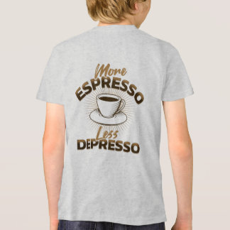 もっとエスプレッソを、もっと元気に – コーヒー名言デザイン トライブレンドTシャツ