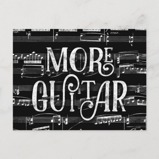 もっとギターのブラックボード - 白黒ミュージック ポストカード (正面)