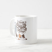 もっとコーヒーをください 猫 マグカップ | かわいいコーヒー好きの子猫 (正面左)