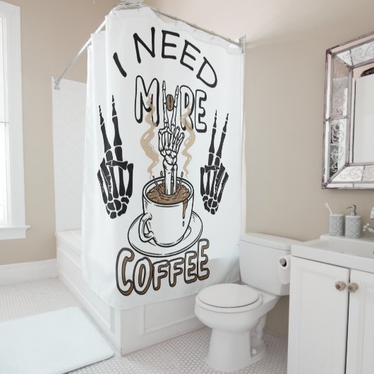 もっとコーヒーシャツが必要だ美服コーヒー シャワーカーテン (インサイチュ)