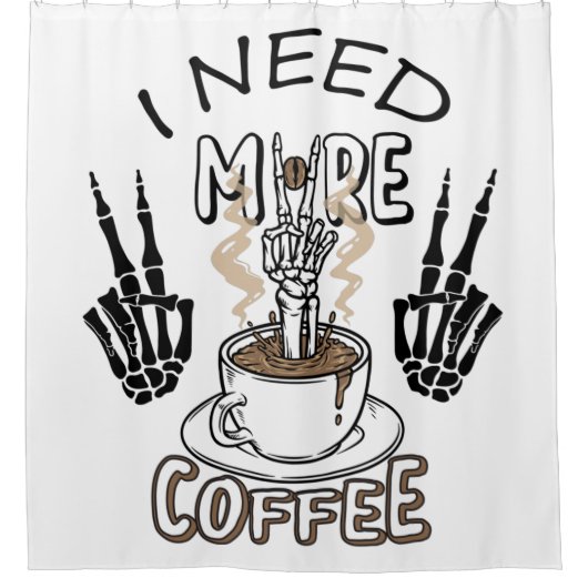 もっとコーヒーシャツが必要だ美服コーヒー シャワーカーテン (正面)