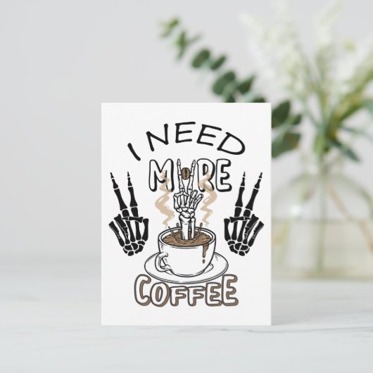 もっとコーヒーシャツが必要だ美服コーヒー ポストカード (スタンド正面)