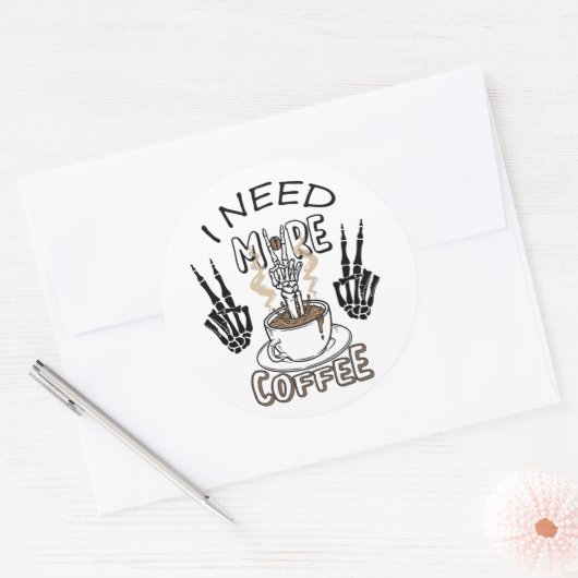 もっとコーヒーシャツが必要だ美服コーヒー ラウンドシール (封筒)