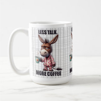 「もっとコーヒー、もっと静かに」面白いロバのマグカップ コーヒーマグカップ