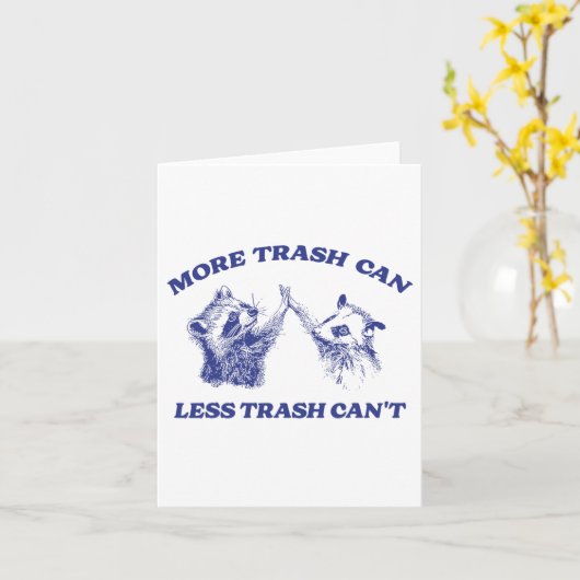 もっとゴミ箱、ゴミが少ない、面白いクマの言うこと カード (黄色い花)