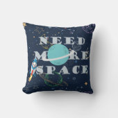 もっとスペースが必要 面白い銀河惑星 & 星 デコ クッション (正面)