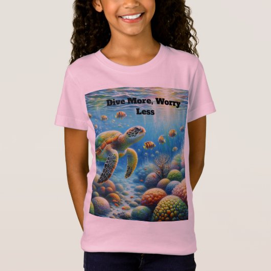もっとダイビングを楽しんで、気軽に考えよう Tシャツ (正面)
