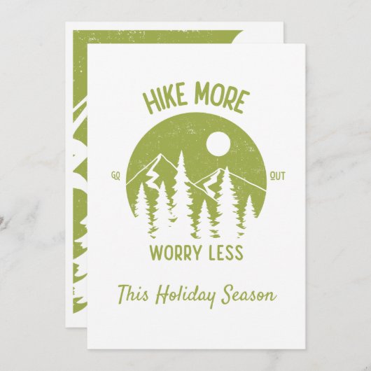 もっとハイキングして、もっとリラックス このホリデーシーズン シーズンカード (正面/裏面)