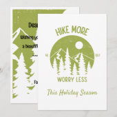 もっとハイキングして、もっと気にせず、このホリデーシーズンを楽しんで シーズンカード (正面/裏面)