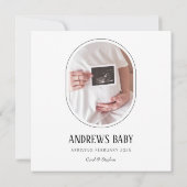 もっとモダン喜びを期待するベビー写真クリスマス シーズンカード (裏面)