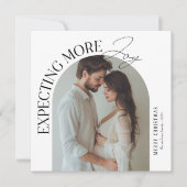 もっとモダン喜びを期待するベビー写真クリスマス シーズンカード (正面)