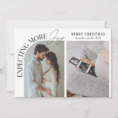 もっとモダン喜びを期待するベビー写真クリスマス シーズンカード (正面)
