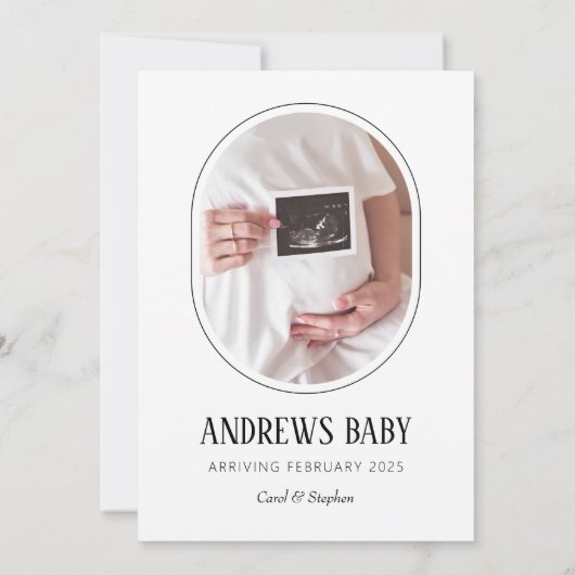 もっとモダン喜びを期待するベビー写真クリスマス シーズンカード (裏面)