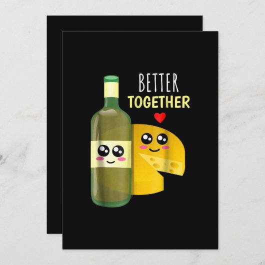 もっと一緒に - かわいいワインとチーズの駒 シーズンカード (正面/裏面)