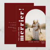 もっと人が集まって幸せな妊娠 アーチ写真 赤 シーズンカード (正面/裏面)