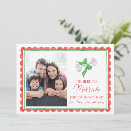 もっと人が集まって楽しいクリスマス 赤ちゃんの新しいクリスマスカード 招待状 (スタンド正面)