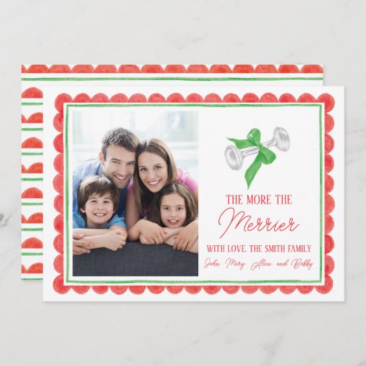 もっと人が集まって楽しいクリスマス 赤ちゃんの新しいクリスマスカード 招待状 (正面/裏面)