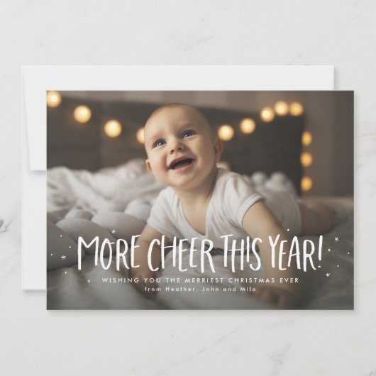 もっと元気に２人の写真クリスマス生まれのお知らせ シーズンカード (正面)