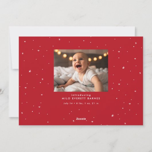 もっと元気に２人の写真クリスマス生まれのお知らせ シーズンカード (裏面)