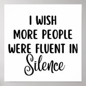 もっと多くの人が沈黙を流暢に過ごせたらいいのに ポスター (正面)
