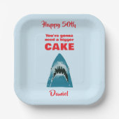 もっと大きなケーキのサメおもしろいの侮辱が必要 ペーパープレート (正面)