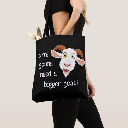 もっと大きなヤギ映画の引用文がおもしろい必要だ トートバッグ (クローズアップ)