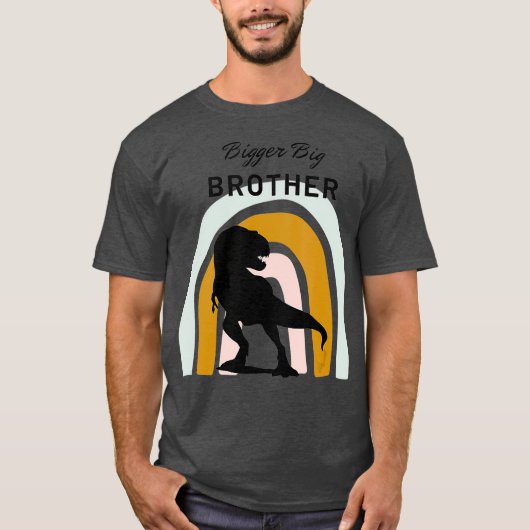 もっと大きな大きなお兄さんレインボー恐竜トップ Tシャツ (正面)
