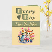 もっと好きなのはグリーンイエローバレンタイン カード (黄色い花)